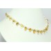 Beautiful Natural Semi Precious Golden Topaz Drops, Pearls Beads Necklace Strand